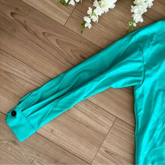 Teal Faux Leather Jacket - Picture 5 of 13